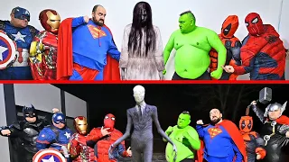 Superheroes VS Scary Girl VS Slender Man