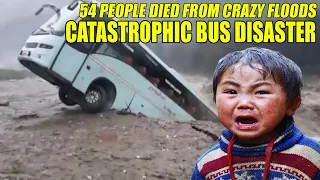 Catastrophic BUS disaster: 54 people died from China flood, including 2 children on overloaded bus