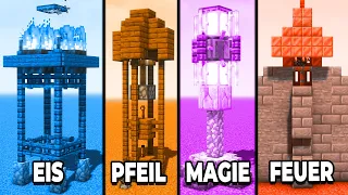 4 automatische Verteidigungstürme in Minecraft bauen | Crocodileandy