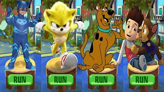 Tag with Ryan PJ Masks vs Scooby Doo Run vs Sonic Dash Movie Super Sonic vs PAW Patrol Ryder Run