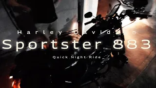 [4K] Harley Davidson Sportster 883 iron | Quick Night Ride | Engine sound