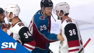 Colorado Avalanche Shake Hands With Arizona Coyotes After Advancing To Round 2