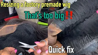 Resizing a premade factory wig thats TOO BIG!