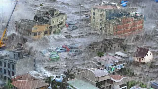 City in China is Completely Flooded! The Dam Failed, floods destroy houses in Hebei region