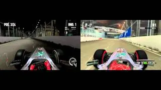 Michael Schumacher | F1 2010 vs F1 2011 | Singapore, Marina Bay | Hot Lap