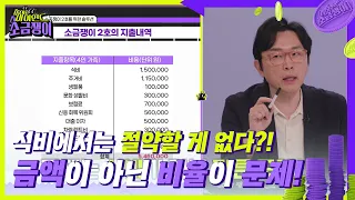 식비에서는 절약할 게 없다?!😲 금액이 아닌 비율이 문제! 필쌤이 정해주는 식비의 비율🧐 [하이엔드 소금쟁이] | KBS 240521 방송