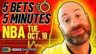 5 Best NBA Bets In 5 Minutes | Tuesday 10/18/22 NBA Picks & Predictions