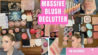 BLUSH RANKING AND DECLUTTER  90+ blushes with swatches, looks & comparisons