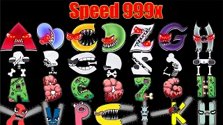 Alphabet Lore But Everyone Chainsaw Alphabet -Monster -Evil -Baby-Zombies-Rainbow Friend(Speed 999X)