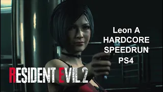 RESIDENT EVIL 2 REMAKE Leon A Hardcore speedrun sub 58 attempts PS4 no mic.