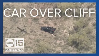 Car falls 250 feet off cliff along SR88