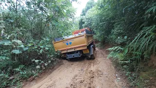 Tata 407 Sk tipper offroad ( Mizoram, Sialsuk) | Dangerous road