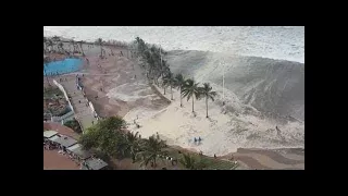 Japan Tsunami Caught On Camera | Ocean Overtops Wall
