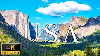 FLYING OVER THE USA (4K UHD) - Piano Music Along With Beautiful Landscape - Ultra High Definition