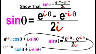 Trigonometry - Overview and Identities (33 of 35)  sin(theta)={e^[i(theta)]-e^[-i(theta)]}/2i