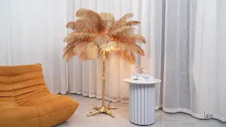 Ostrich Feather Resin Floor Lamp