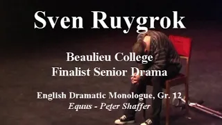 NEA Awards 2009 - Sven Ruygrok (Beaulieu College) Finalist Senior Drama Category