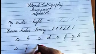 Calligraphy Alphabets | Pencil Calligraphy for beginners | Lowercase Alphabets | Small Letters