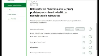 Kalkulator składki zdrowotnej ZUS