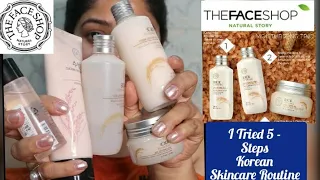 I Tried 5- Steps Korean Skincare Routine ft. The Face Shop | Korean Skincare Routine | The Face Shop
