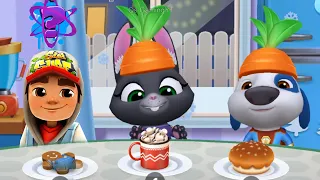 My Talking Tom Friends Virtual Pets Simulator vs Subway Surfers