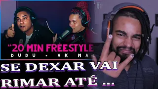 DUDU E VK FAZEM FREESTYLE INSANO DE 20 MINUTOS 🤯 (PROD. 808 LUKE) | rap, falando: freeverse |  React