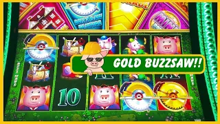 GOLD BUZZ SAW On Huff N Even More Puff Slot Machine!!!!