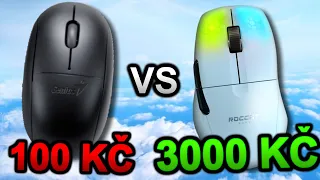 Myš za 3000 Kč vs 100 Kč