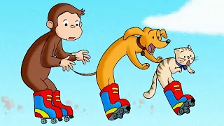 Georges le Petit Singe 🐵 Hundley et George vont faire du roller ! 🐵Dessin Animé