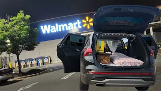 Sleeping In A Walmart parking lot! Stealth Car Camping l Solo Female Camping l SUVLife