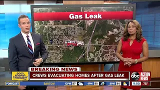 Pasco homes evacuated after truck hits power line causing gas leak