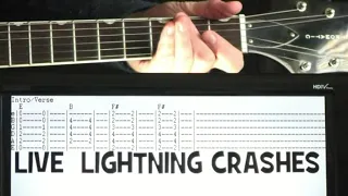Live Lightning Crashes Guitar Chords Lesson & Tab Tutorial