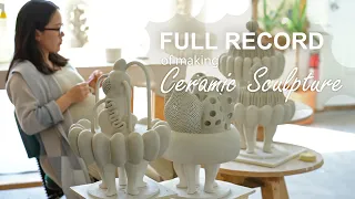 Full record of making ceramic sculptures, new series transplant, handbuilding, coil building, ASMR