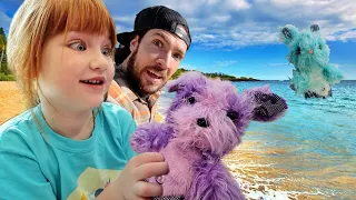 PET RESCUE on the BEACH!! Baby Mermaid Shell buried at pirate island, Adley & Niko take care of them