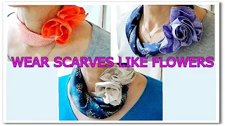 ♡how to wear scarves like spring flowers in different styles【スカーフの巻き方】春の花のように巻く！
