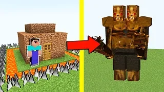 НУБ ПОСТРОИЛ САМЫЙ ЗАЩИЩЕННЫЙ ДОМ В МАЙНКРАФТ ! НУБИК ПРОТИВ ЗЛОЙ МОНСТР В MINECRAFT + НОВАЯ ЛОВУШКА