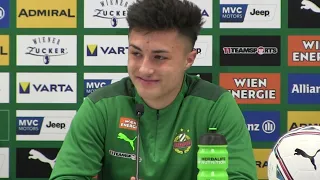 Bernhard Zimmermann (SK Rapid) - die Pressekonferenz nach dem Sieg gegen Austria Klagenfurt