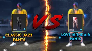 CLASSIC JAZZ PANT V/S LOVE IN THE AIR PANT || FREE FIRE PRO DRESS COMBINATIONS || GARENA FREE FIRE