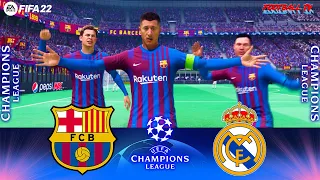 FIFA 22 | Barcelona vs Real Madrid | Ft. Lewandowski, Mbappe | Champions League | Gameplay