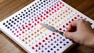 Full Moon Acrylic Painting From Many Dots For Beginners #1014｜Easy Canvas Idea｜ASMR