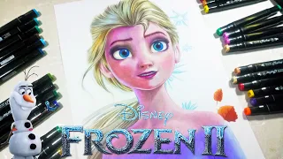 Drawing Frozen2 _ Elsa (Disney Princess Frozen) DP Art drawing