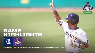 AAC Baseball Championship Presented by Regions: Game 2 - Rice vs East Carolina (5/21/24)