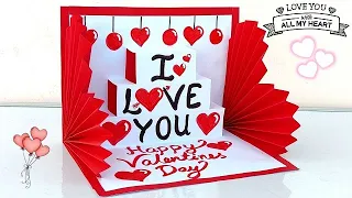 Valentines day special greeting card handmade 2023 / Valentines day card making ideas / 3D Love card