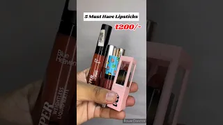 5 must have lipstick under 200rs #shortvideo #meesho #ashortaday #unboxing #lipstick #lips