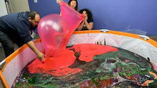 Mixing all Our Giant Slimes 1,000+ pounds of Slime - Biggest Slime Smoothie Ever