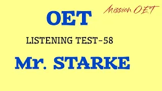 OET LISTENING | Mr.john stark & Chris Davis | #oet #oetlistening #oetexam