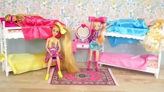 Barbie Jojo Siwa Doll Rapunzel Elsa Kitchen Bedroom Morning Routine غرفة نوم باربي Barbie Quarto