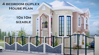 4 BEDROOM LOW COST DUPLEX HOUSEPLAN