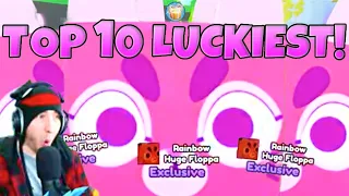 😱TOP 10 LUCKIEST YOUTUBERS In Pet Simulator X!🍀