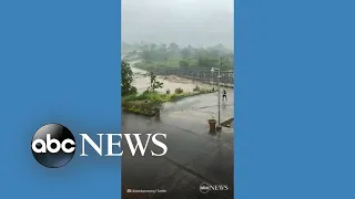 Bridge swept away as Hurricane Fiona hits Puerto Rico | ABC News